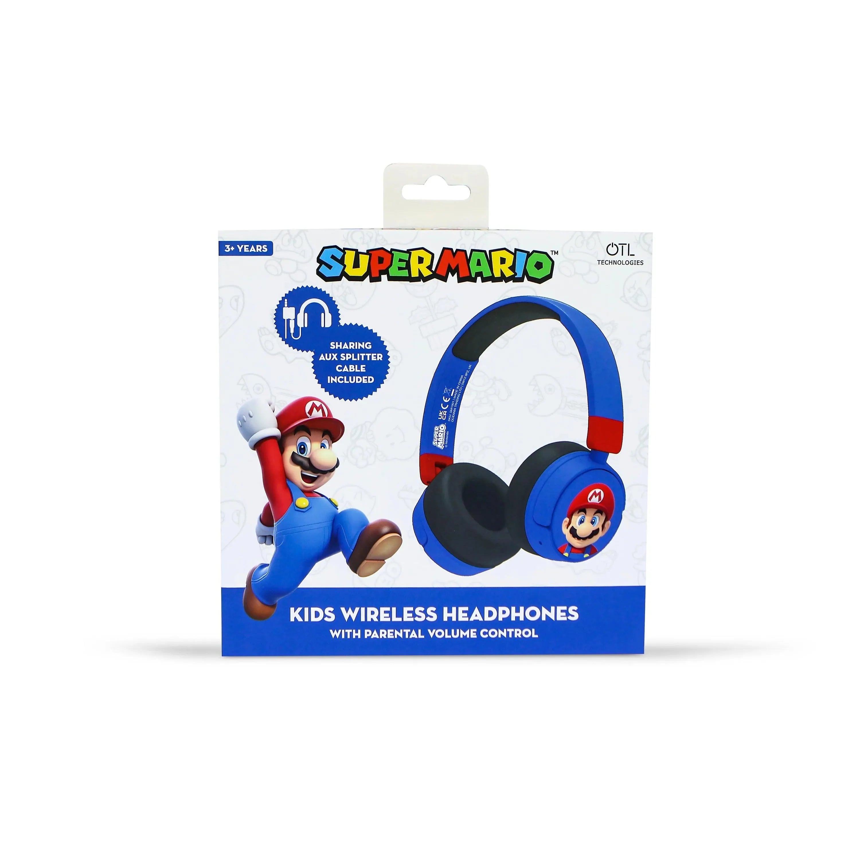 Super Mario Kids Wireless Headphones - Blue - Ginga Toys