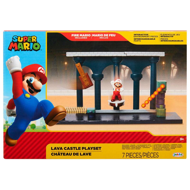 World of Nintendo 2.5" Super Mario Lava Castle Playset Figure - Jakks Pacific - Ginga Toys