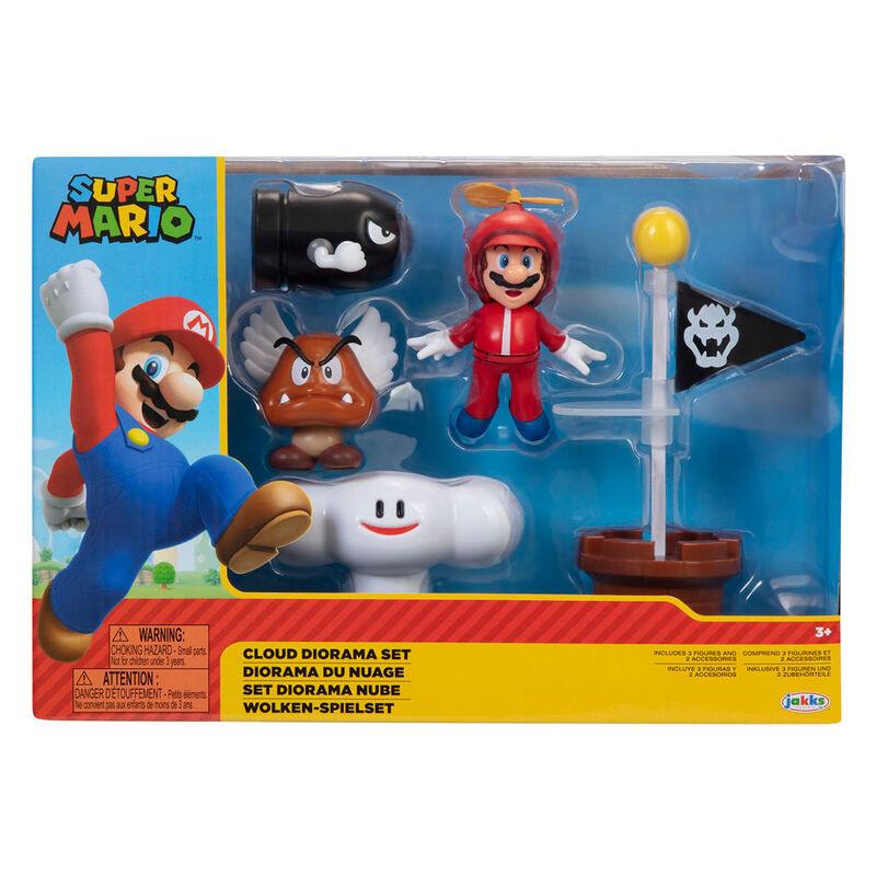 World of Nintendo Super Mario 2.50" Cloud Diorama Set Toy - Jakks Pacific - Ginga Toys