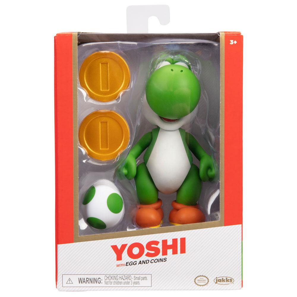 World of Nintendo Super Mario - 4" Yoshi with Egg and Coins Action Figure - Jakks Pacific - Ginga Toys