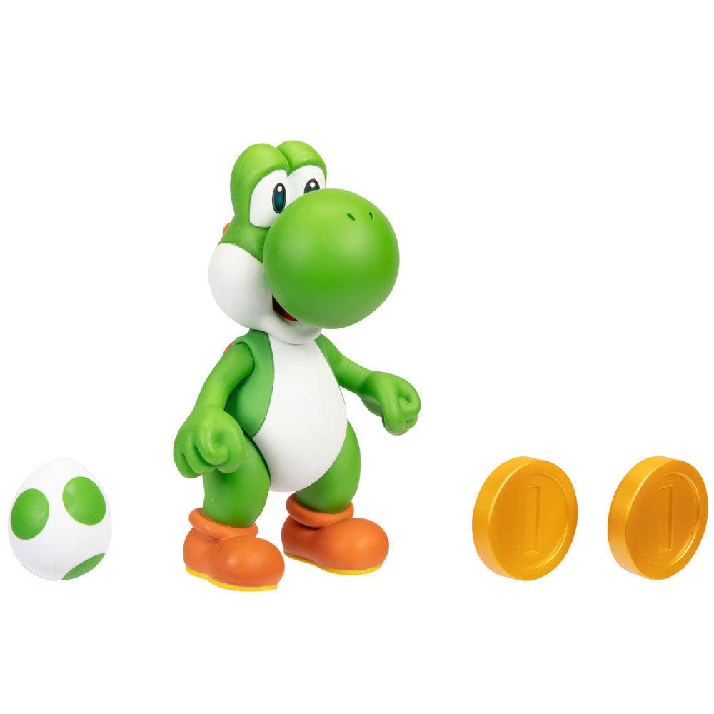 World of Nintendo Super Mario - 4" Yoshi with Egg and Coins Action Figure - Jakks Pacific - Ginga Toys