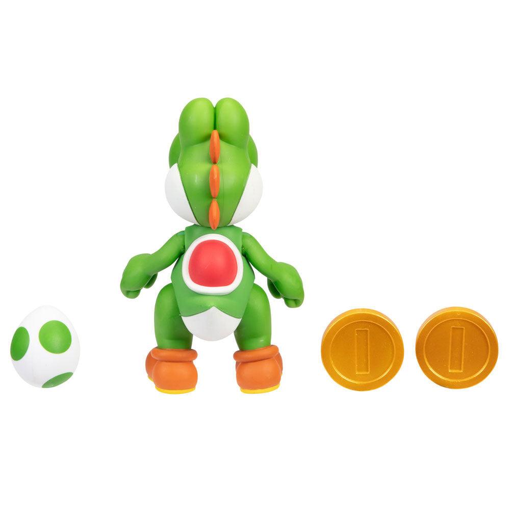 World of Nintendo Super Mario - 4" Yoshi with Egg and Coins Action Figure - Jakks Pacific - Ginga Toys