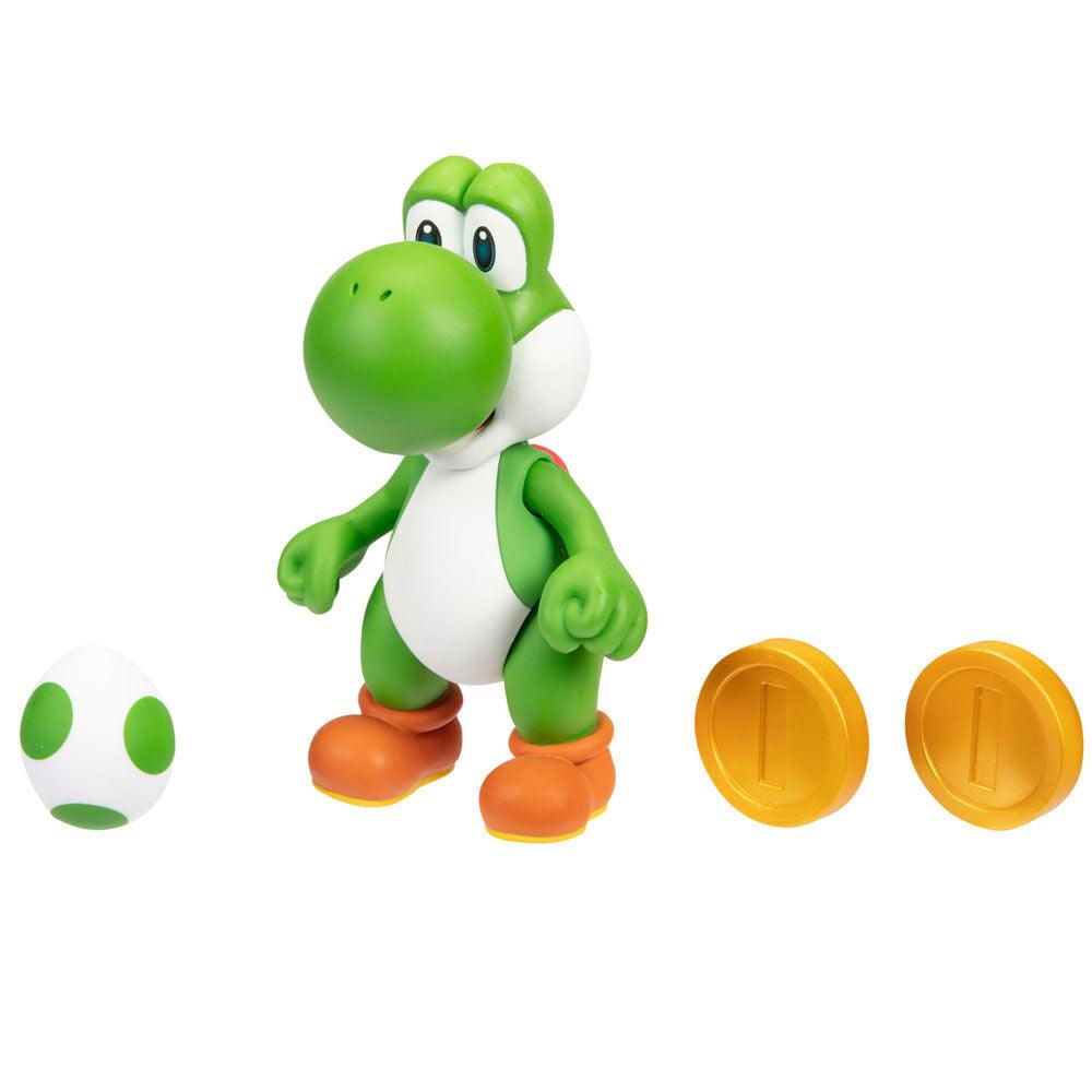 World of Nintendo Super Mario - 4" Yoshi with Egg and Coins Action Figure - Jakks Pacific - Ginga Toys