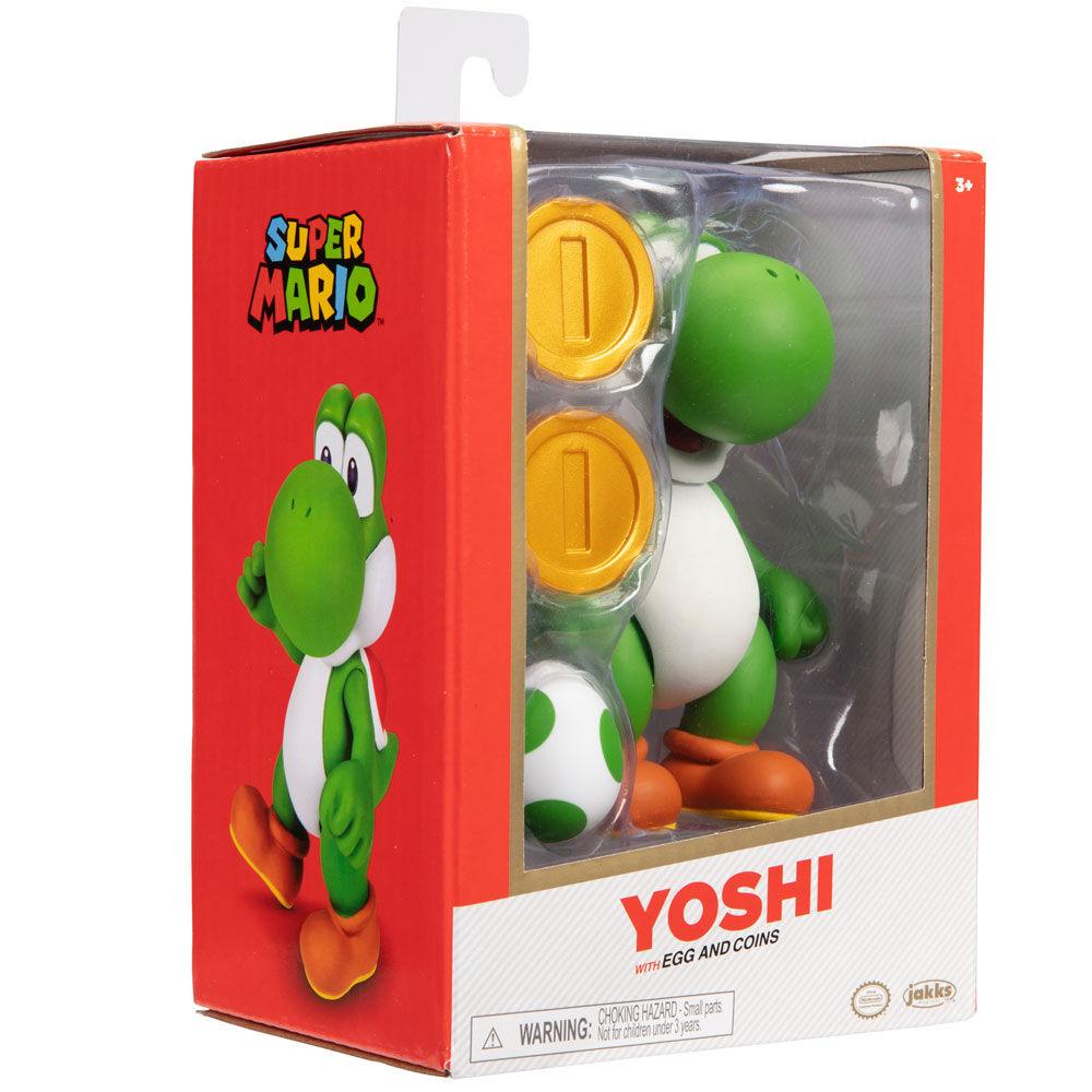 World of Nintendo Super Mario - 4" Yoshi with Egg and Coins Action Figure - Jakks Pacific - Ginga Toys